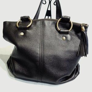 ELLIOTT LUCCA LARGE BROWN PEBBLE GRAINED LEATHER TOTE BAG